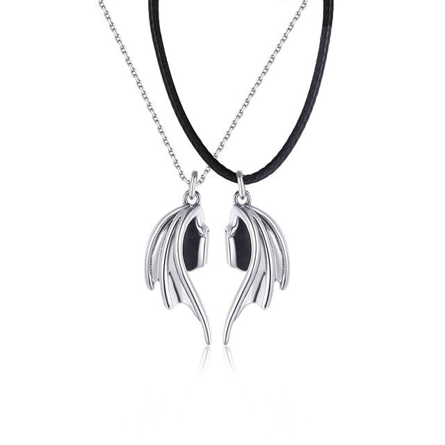 Angel Devil Wings Pair Lovers Necklace