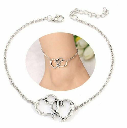 Women's Double Heart Arrow Shape Ankle Bracelet